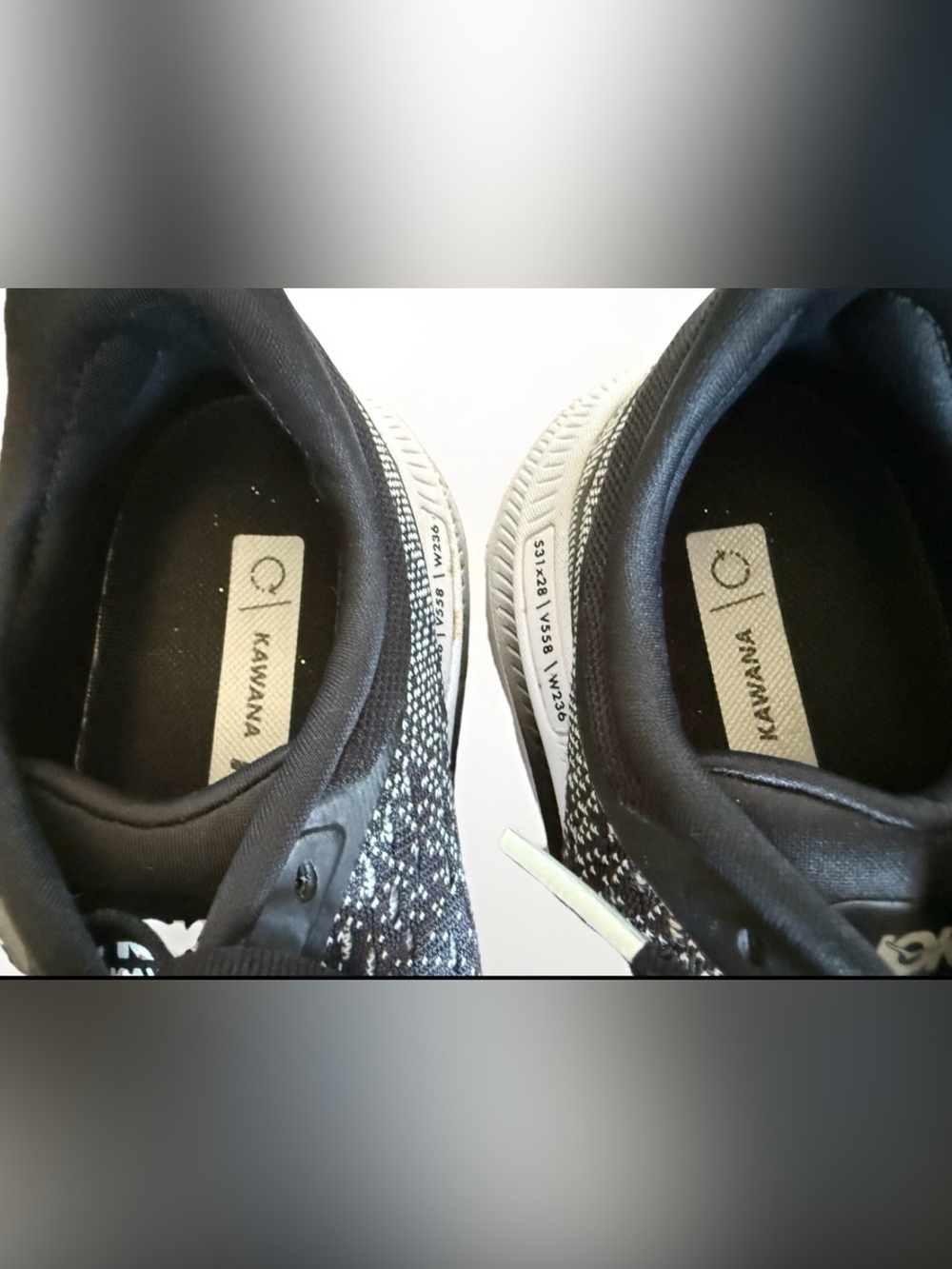 Hoka Kawana Black White Running Shoes Size 6B - Picture 6 of 8